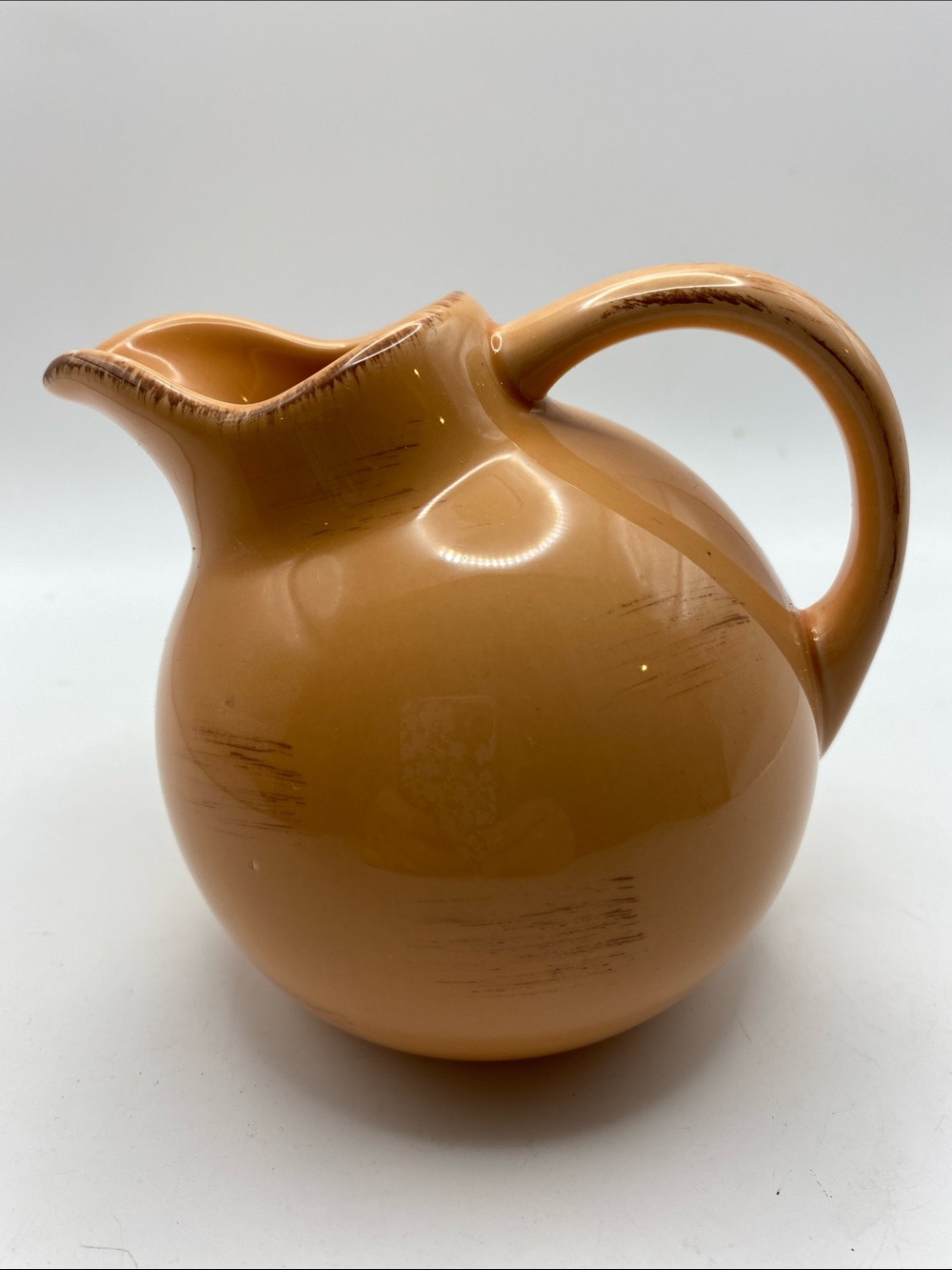 Tag Ceramic Pitcher in Warm Orange-Tan
